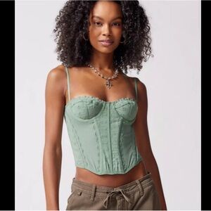 Urban Outfitters Sage Green Corset Top size Medium
